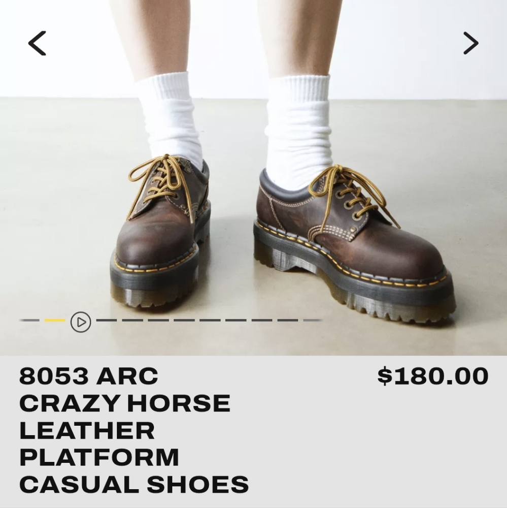 Dr. Martens 8053 Arc Crazy Horse Leather Platform Casual Shoes